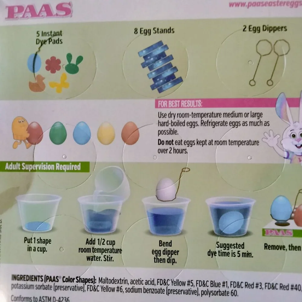 Paas Magic Color Shapes Egg Decorating Kit Dye Pads Stands Dippers Easter Crafts